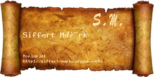 Siffert Márk névjegykártya