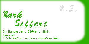 mark siffert business card